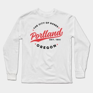 Vintage Portland Oregon City of Roses Retro USA Long Sleeve T-Shirt